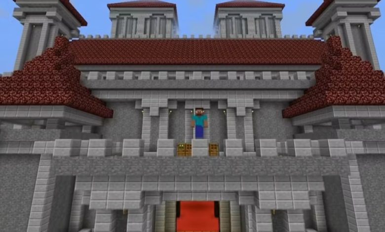 يقوم لاعب Minecraft المخصص ببناء تمثال عملاق لأنفسهم في وضع البقاء على قيد الحياة